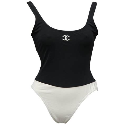 chanel white bathing suit|chanel black and white swimsuit.